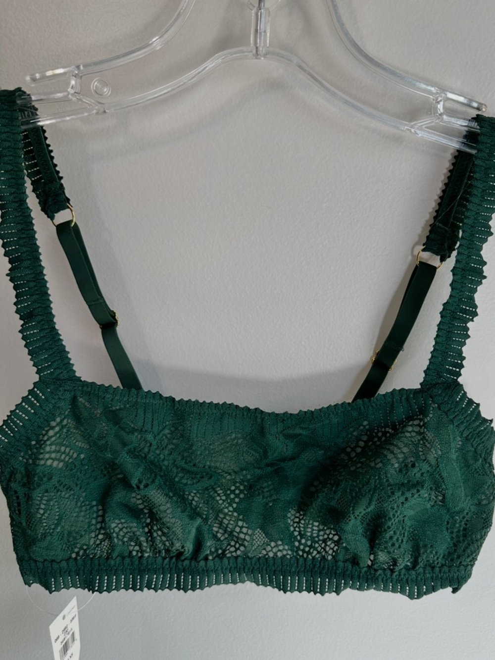 NWT Aerie Coral Lace Bandeau Bralette Sycamore Green Size Medium - Picture 2 of 15